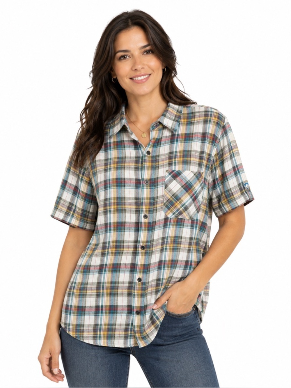 KÜHL 100% Organic Cotton Plaid Camp Hiking Travel Button Shirt Large